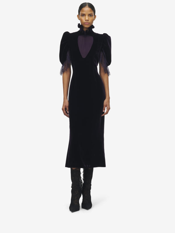ALEXANDER MCQUEEN - Fluid Velvet Evening Dress - Item 843785QEAGW51